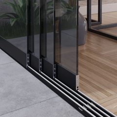 Helder Glazen Schuifwand – 10mm Veiligheidsglas | Transparant, Duurzaam & Luxe Afwerking | Incl. Railsysteem